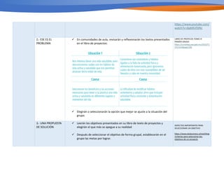 hYps://www.youtube.com/
watch?v=digMIUf3lNc
2.- ESE ES EL
PROBLEMA
ü En comunidades de aula, revisarán y reflexionarán los textos presentados
en el libro de proyectos:
ü Elegirán o seleccionarán la opción que mejor se ajuste a la situación del
grupo.
LIBRO DE PROYECOS TOMO III
PRIMER GRADO
h2ps://conaliteg.sep.gob.mx/2023/T1
LP3.htm#page/185
3.- UNA PROPUESTA
DE SOLUCIÓN
ü Leerán los objetivos presentados en su libro de texto de proyectos y
elegirán el que más se apegue a su realidad
ü Después de seleccionar el objetivo de forma grupal, establecerán en el
grupo las metas por lograr.
ASPECTOS IMPORTANTES PARA
SELECCIONAR UN OBJETIVO
h2ps://www.obsbusiness.school/blog
/criterios-para-seleccionar-los-
objeTvos-de-un-proyecto
 