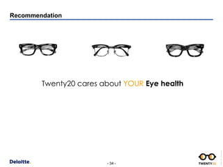 - 34 -
DeloittePPTTemplate.pptx
Recommendation
Twenty20 cares about YOUYOUR Eye health
 