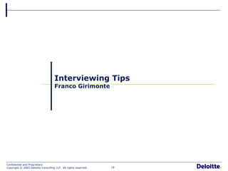 Interviewing Tips Franco Girimonte 