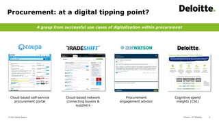 Comarch | ICT Breakfast© 2016 Deloitte Belgium 11
Procurement: at a digital tipping point?
A grasp from successful use cas...