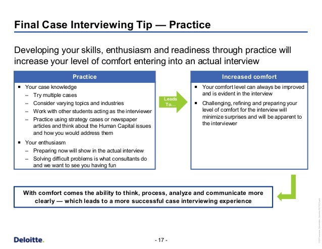 Deloitte sample case study interview