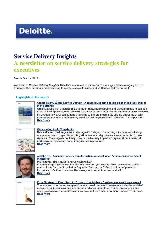 Deloitte service delivery insights