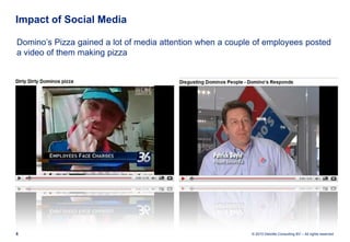 Impact of Social Media

Domino’s Pizza gained a lot of media attention when a couple of employees posted
a video of them m...
