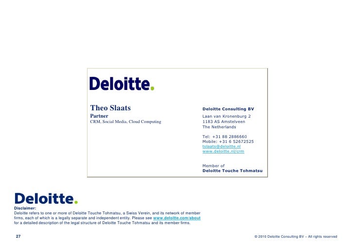 Deloitte Social Crm IMME Congres V2