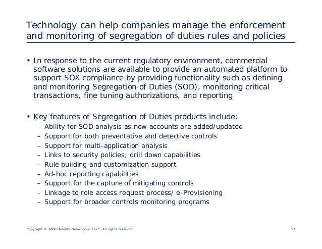 Segregation of Duties Solutions