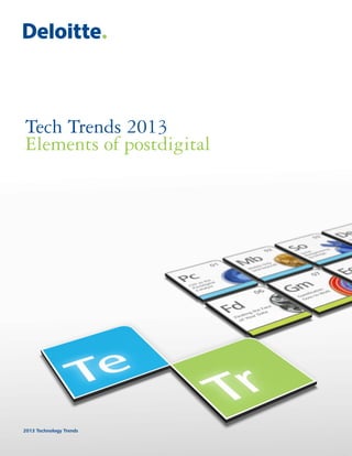 Tech Trends 2013
Elements of postdigital




2013 Technology Trends
 