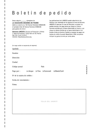 Boletín de pedido
 