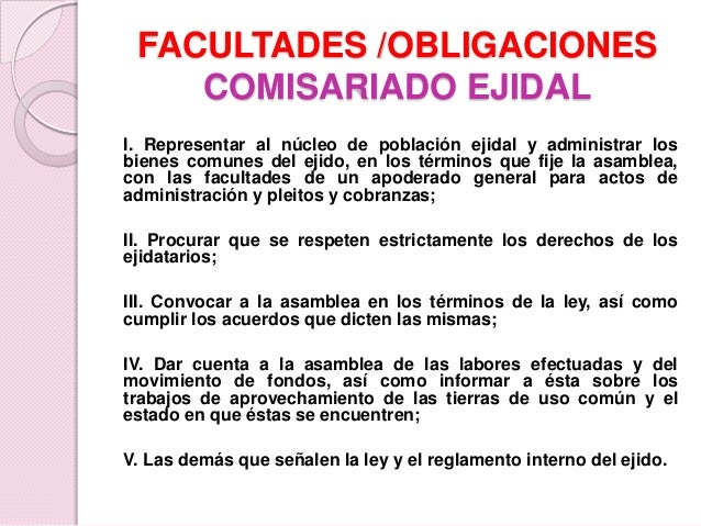 De los órganos del ejido