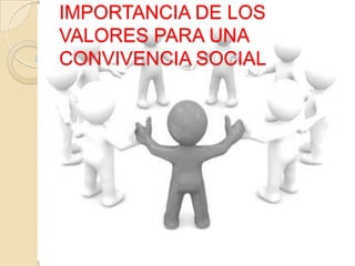 IMPORTANCIA DE LOS
VALORES PARA UNA
CONVIVENCIA SOCIAL
 