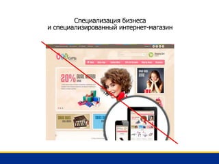 Специализация бизнеса
и специализированный интернет-магазин
 