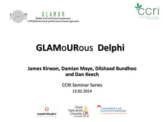 GLAMoURous Delphi
James Kirwan, Damian Maye, Dilshaad Bundhoo
and Dan Keech
CCRI Seminar Series
13.02.2014

 
