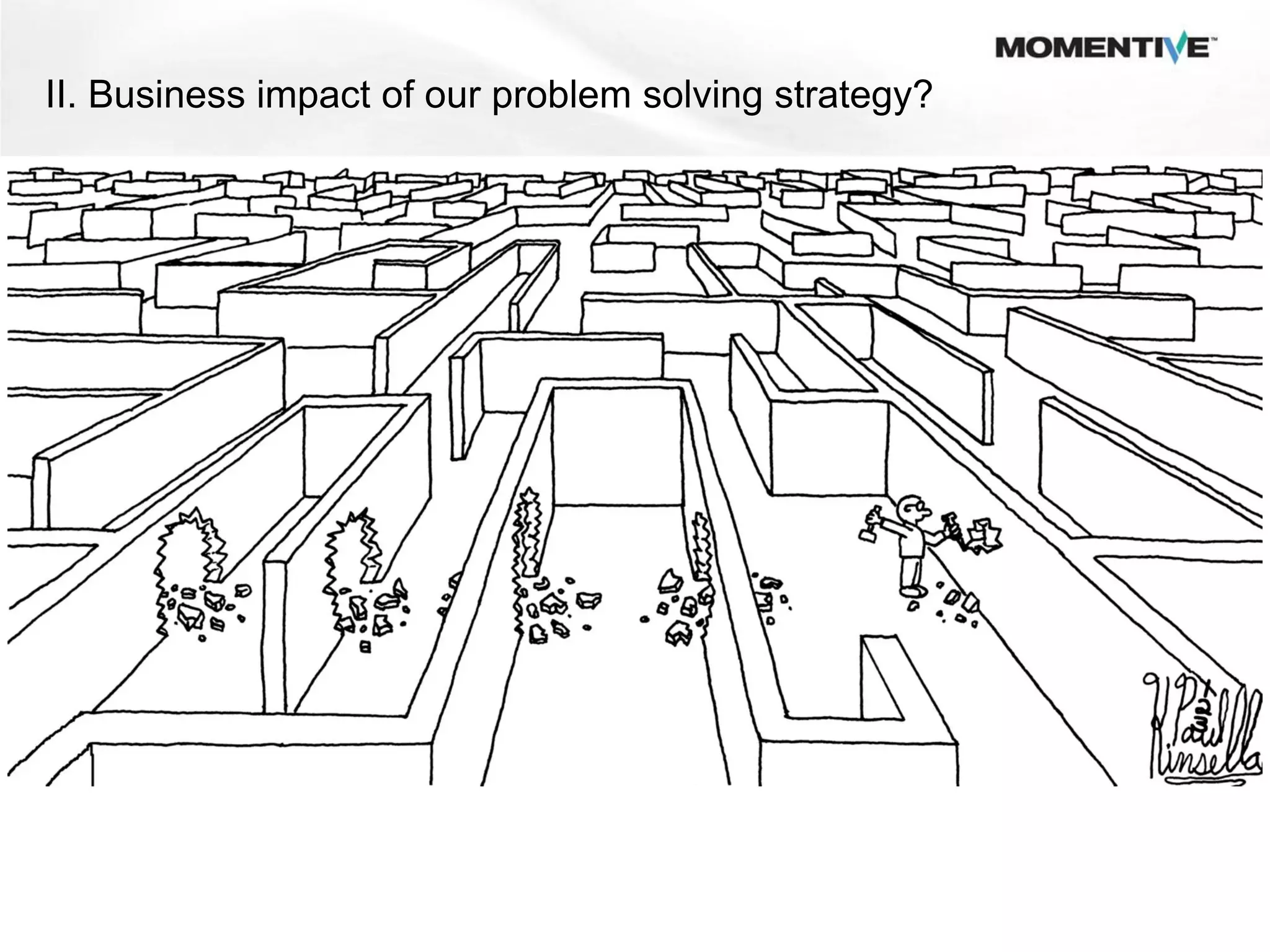 II. Business impact of our problem solving strategy?
 