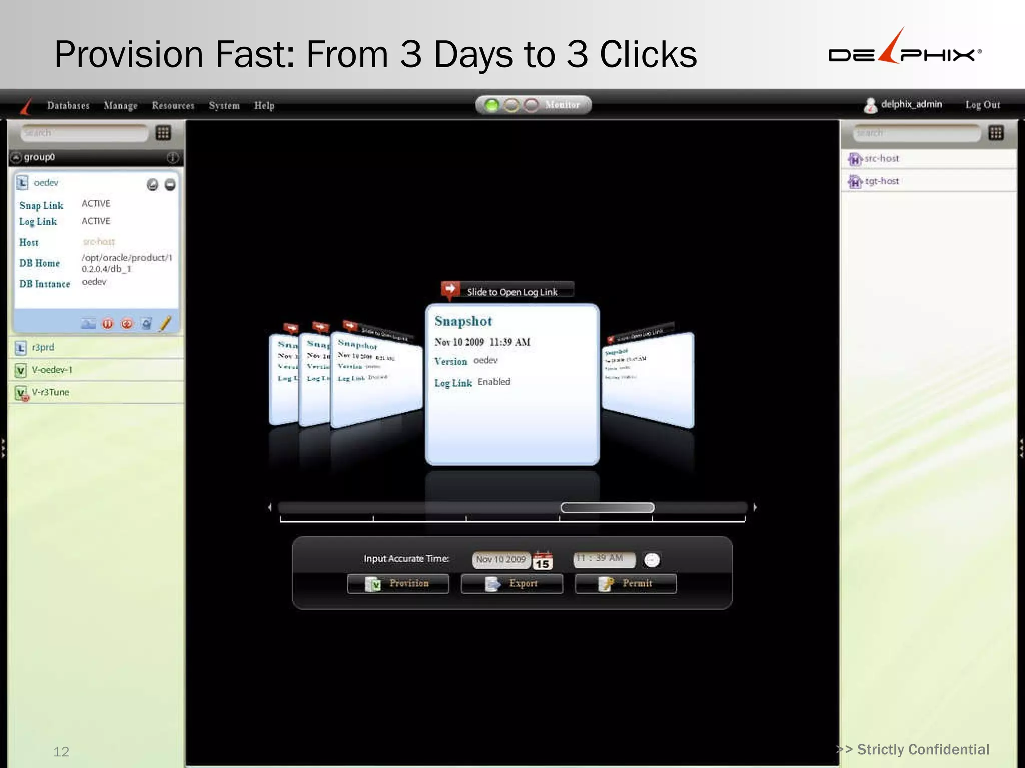 Provision Fast: From 3 Days to 3 Clicks




12                                        >> Strictly Confidential
 