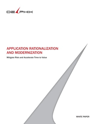 WHITE PAPER
APPLICATION RATIONALIZATION
AND MODERNIZATION
Mitigate Risk and Accelerate Time to Value
 