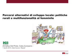 Percorsi alternativi di sviluppo locale: politiche
rurali e multifunzionalità al femminile
Annalisa Del Prete, Catia Zumpano -
1 Aprile 2014, Sala Cavour- Mipaaf
 