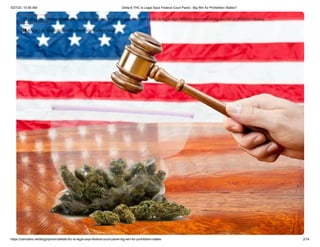 5/27/22, 10:56 AM Delta-8 THC Is Legal Says Federal Court Panel - Big Win for Prohibition States?
https://cannabis.net/blog/opinion/delta8-thc-is-legal-says-federal-court-panel-big-win-for-prohibition-states 2/14
 Edit Article (https://cannabis.net/mycannabis/c-blog-entry/update/delta8-thc-is-legal-says-federal-court-panel-big-win-for-prohibition-states)
 Article List (https://cannabis.net/mycannabis/c-blog)
 