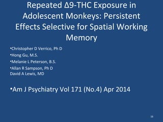 Journal Club: Repeated Δ9-THC Exposure in Adolescent Monkeys ...