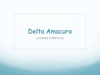 Delta Amacuro
  LUGARES TURISTICOS
 