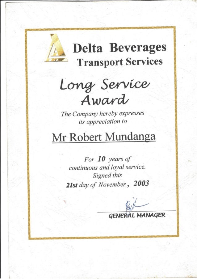 delta beverages certificate of service