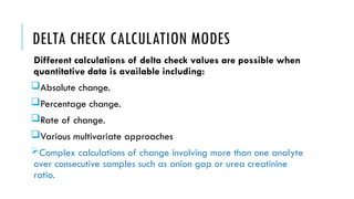 Delta Drop Lab Values The Delta check a key to valid results.pptx