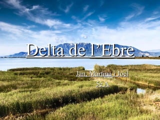 Delta de l’EbreDelta de l’Ebre
Jan, Martina i JoelJan, Martina i Joel
5è A5è A
 