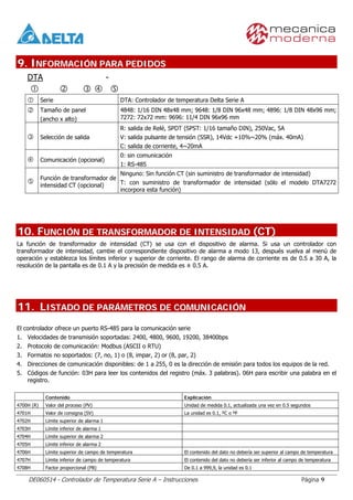 Delta dta controlador de temperatura - instrucciones | PDF