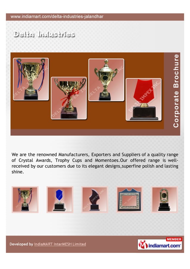 Delta Industries, Jalandhar, Gift Items and Trophies PDF