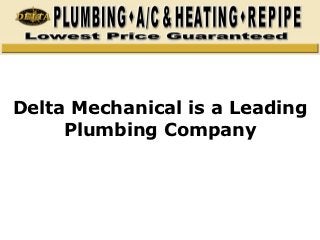 Delta Mechanical is a Leading
     Plumbing Company
 