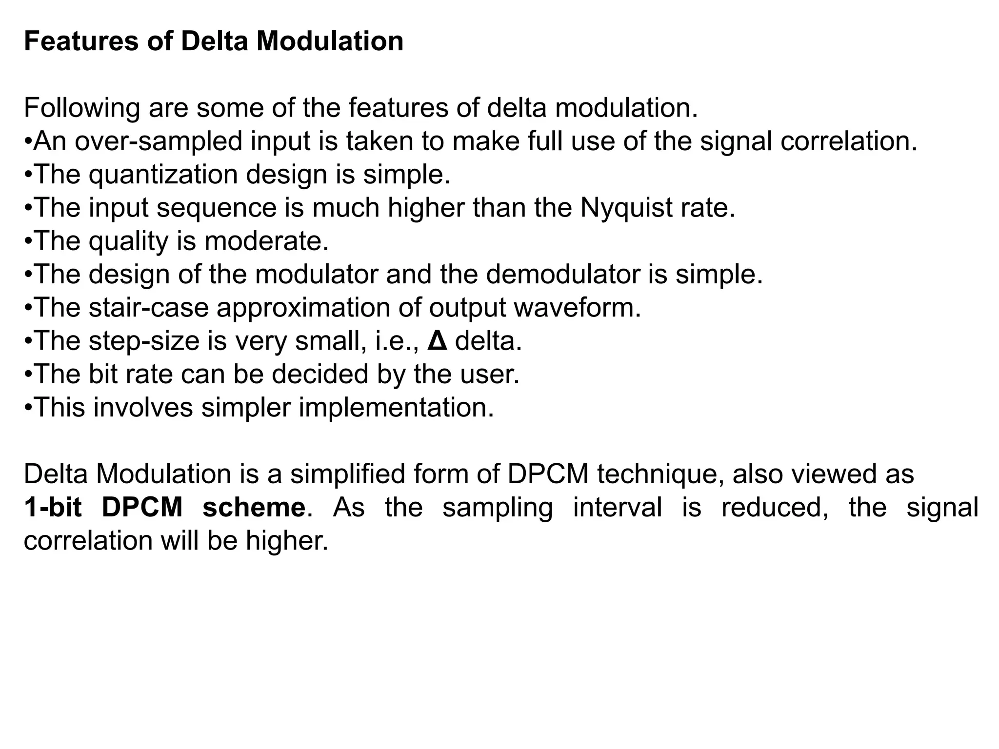 Delta Modulation.pptx | Digital Audio | Computer Software and Applications