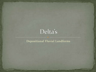 Depositional Fluvial Landforms Delta’s 