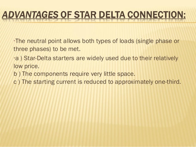 advantages of star and delta connection pdf