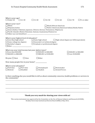St.	
  Francis	
  Hospital	
  Community	
  Health-­‐Needs	
  Assessment	
  
	
  
173	
  
 