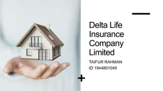 Delta Life
Insurance
Company
Limited
TAIFUR RAHMAN
ID 1944801049
 