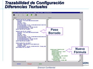 Trazabilidad de Configuración Diferencias Textuales Nueva Fórmula Paso Borrado 