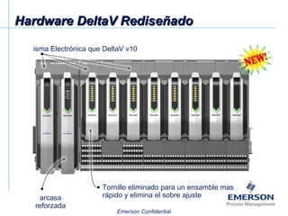 Hardware DeltaV Rediseñado Misma Electrónica que DeltaV v10 Carcasa reforzada Tornillo eliminado para un ensamble mas rápido y elimina el sobre ajuste 