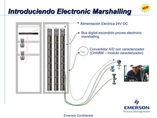 Introduciendo Electronic Marshalling Alimentación Electrica 24V DC  Bus digital escondido provee electronic marshalling Convertidor A/D con caracterizador (CHARM – modulo caracterizador)  