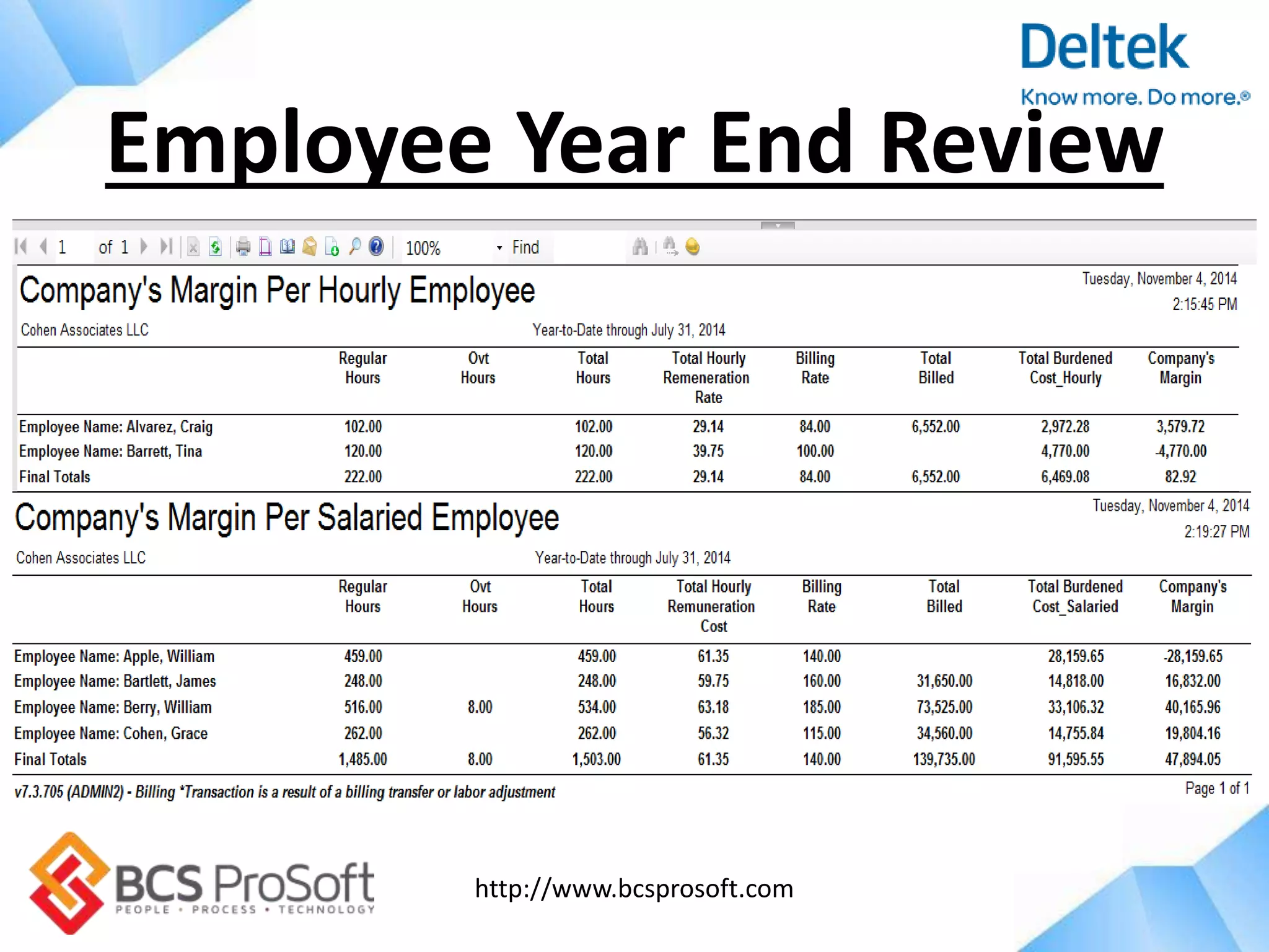 http://www.bcsprosoft.com
Employee Year End Review
 