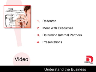 Research Meet With Executives Determine Internal Partners Presentations Understand the Business Video 