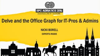 Delve and the Office Graph for IT-Pros & Admins
NICKI BORELL
EXPERTS INSIDE
 