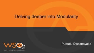Delving deeper into Modularity
Pubudu Dissanayake
 