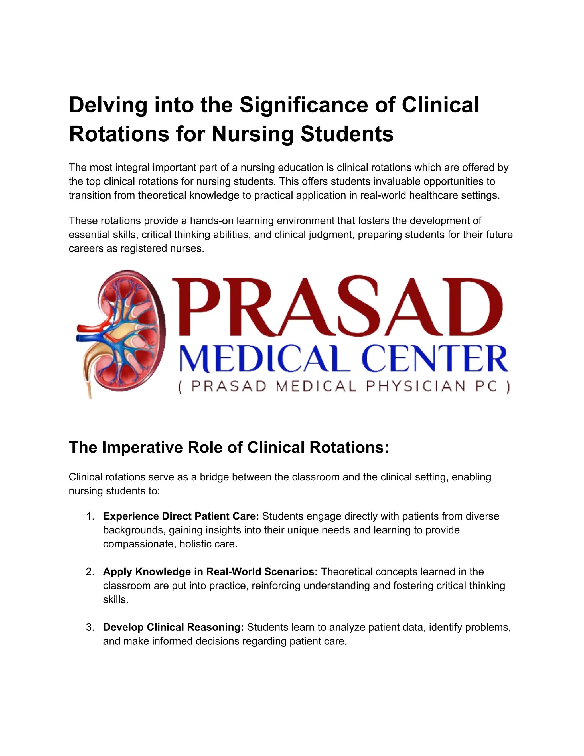 Delving into the Significance of Clinical Rotations for Nursing ...