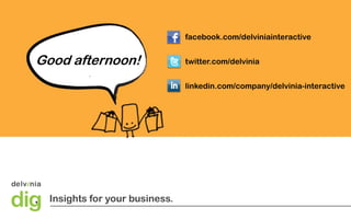 facebook.com/delviniainteractive twitter.com/delvinia linkedin.com/company/delvinia-interactive Good afternoon! Insights for your business. 