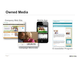 Owned Media

Company W b Site
C       Web Sit               Mobile A
                              M bil App




            Campaign Micro-site           E-newsletter Program


Page 7
 