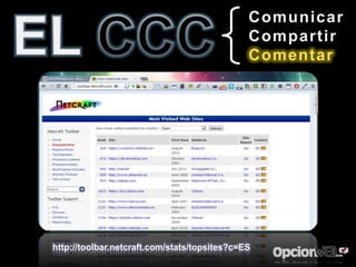 Comunicar
                                              Compartir
                                              Comentar




http://toolbar.netcraft.com/stats/topsites?c=ES
 