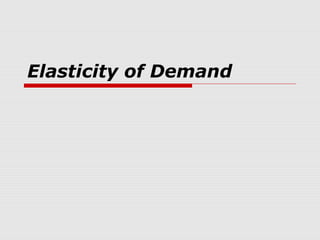Elasticity of Demand
 