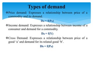 Demand in economics and it's features are there in ppt | PDF
