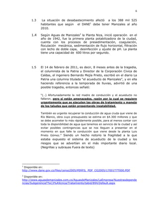 Demanda acción de grupo aguas de manizales por desabastecimiento de ...