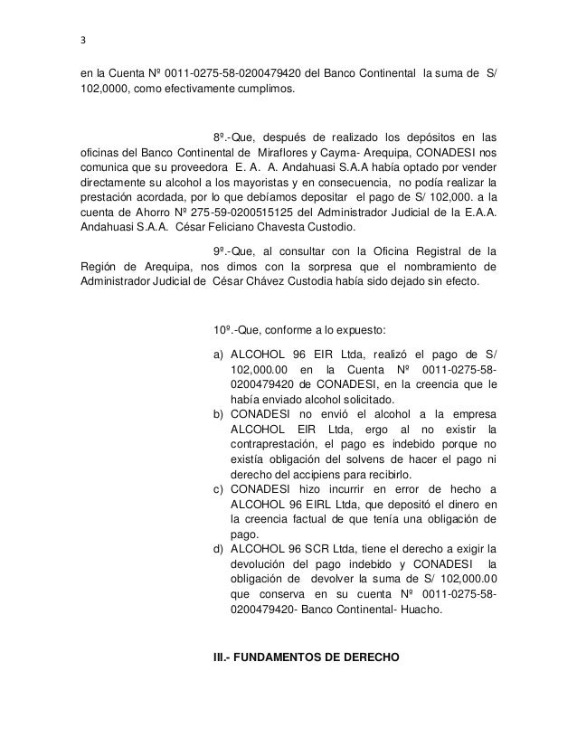 Demanda De Pago Indebido