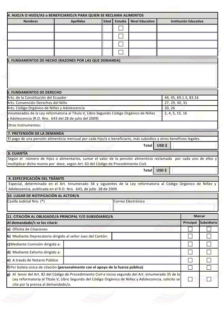 Demanda de pension