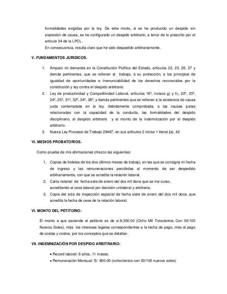 Carta De Despido Injustificado En Venezuela - o Carta De